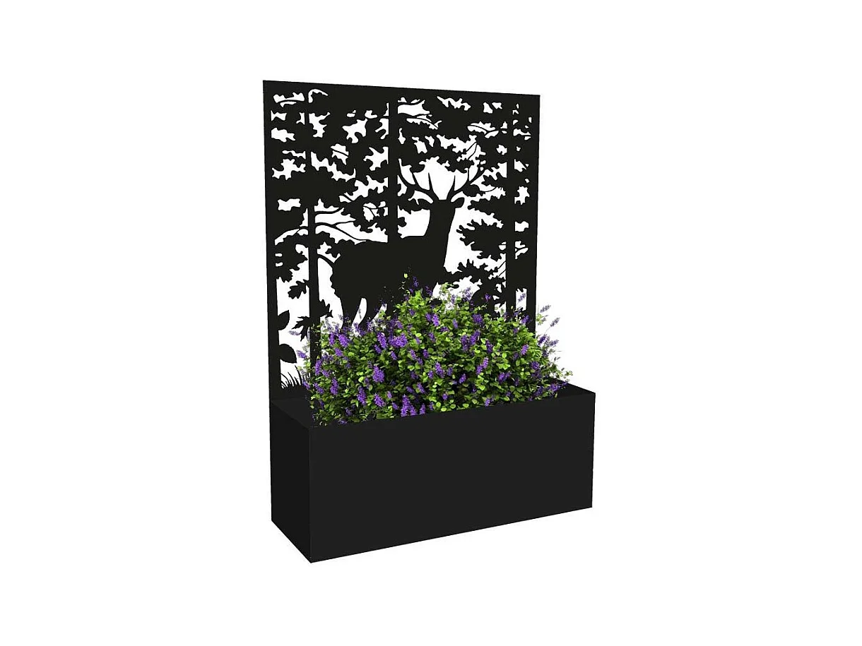 Jardinière en fer avec treillis Motif cerf