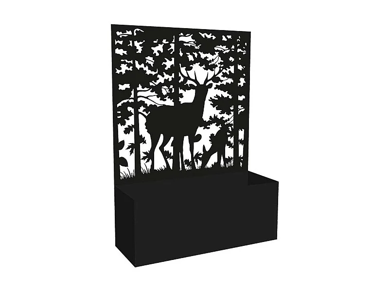 Jardinière en fer avec treillis Motif cerf