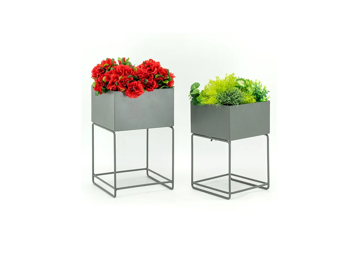 Sellettes de jardin en métal (Lot de 2) Carré