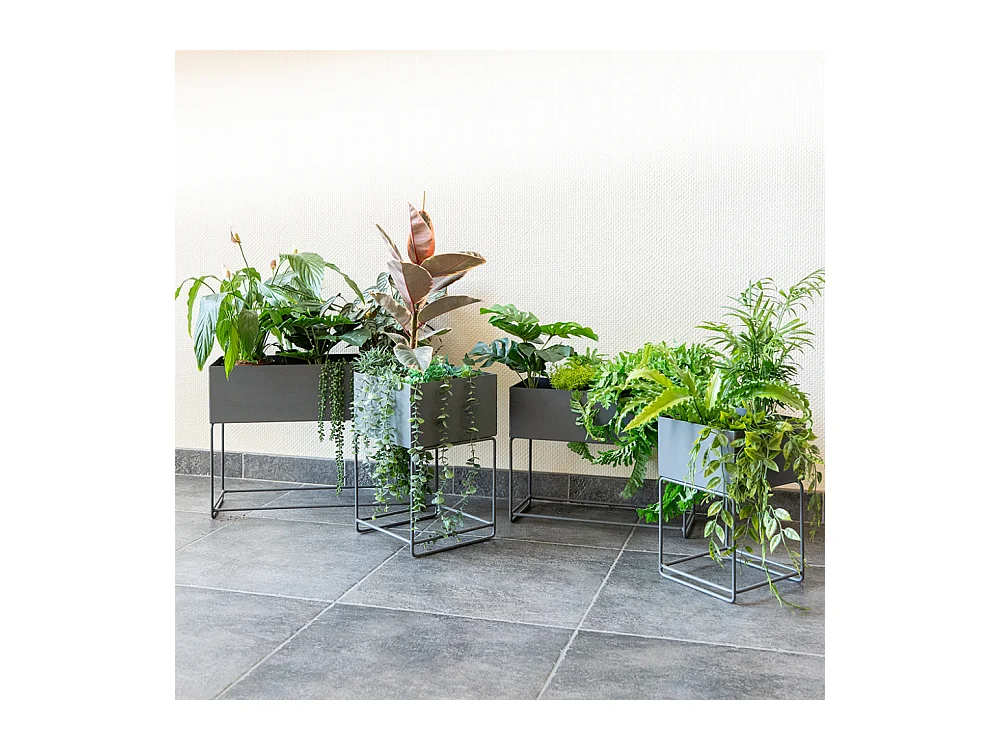 Sellettes de jardin en métal (Lot de 2) Carré