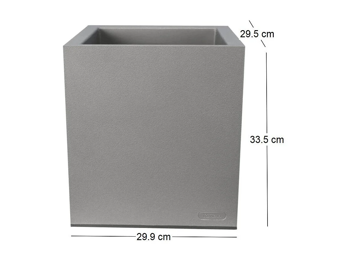 Quadratischer Topf aus Kunststoff mit Granit Optik 30 cm