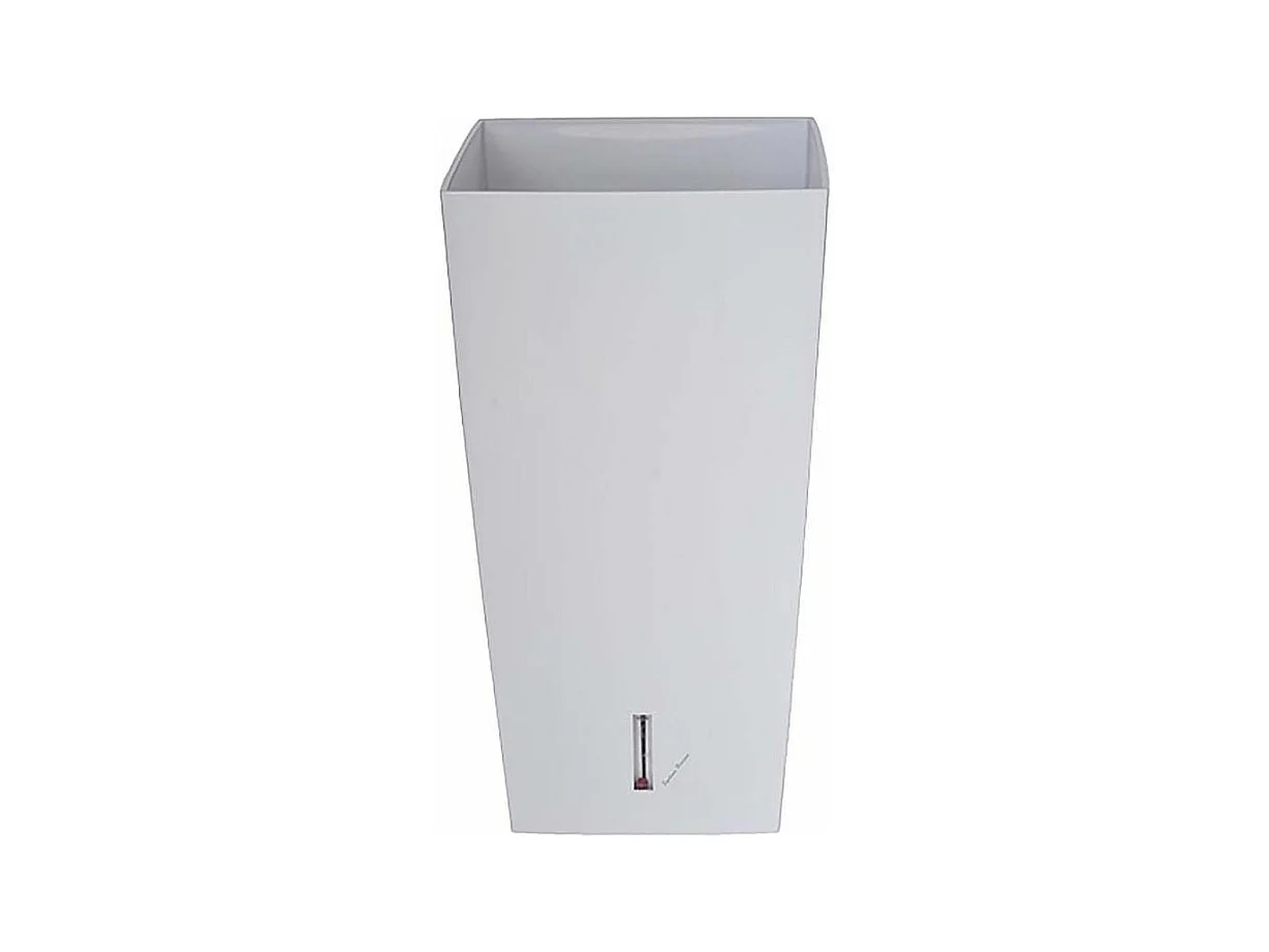 Pot en plastique carré avec réserve d'eau 52 cm Eva Blanc