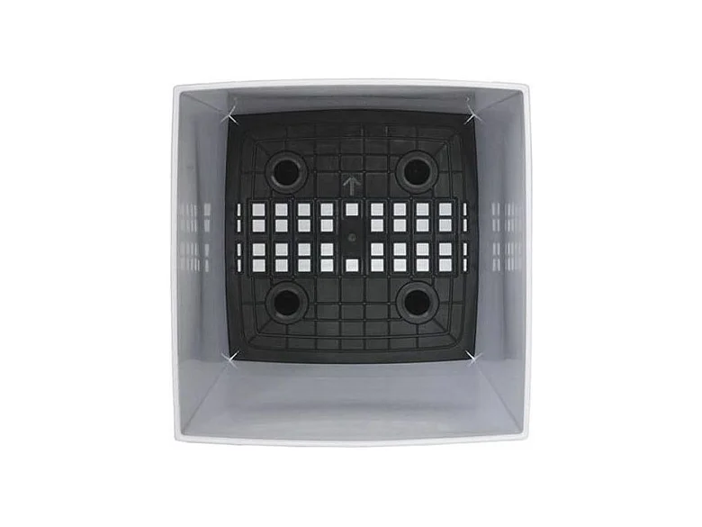 Pot en plastique carré avec réserve d'eau 52 cm Eva Blanc