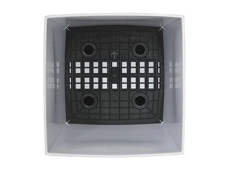 Pot en plastique carré avec réserve d'eau 52 cm Eva Blanc