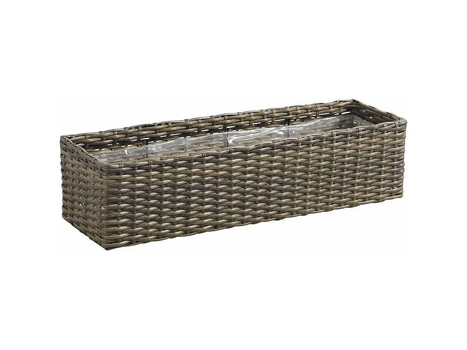 Rechteckiger Blumenkasten aus synthetischem Rattan (2er-Set)