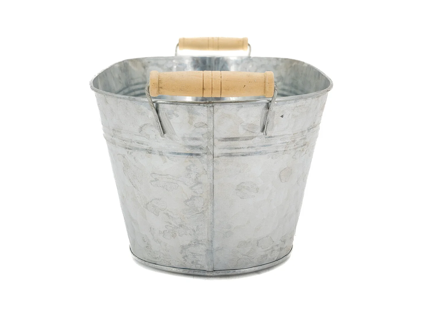 Ovaler Blumenkasten aus Zink und Holz