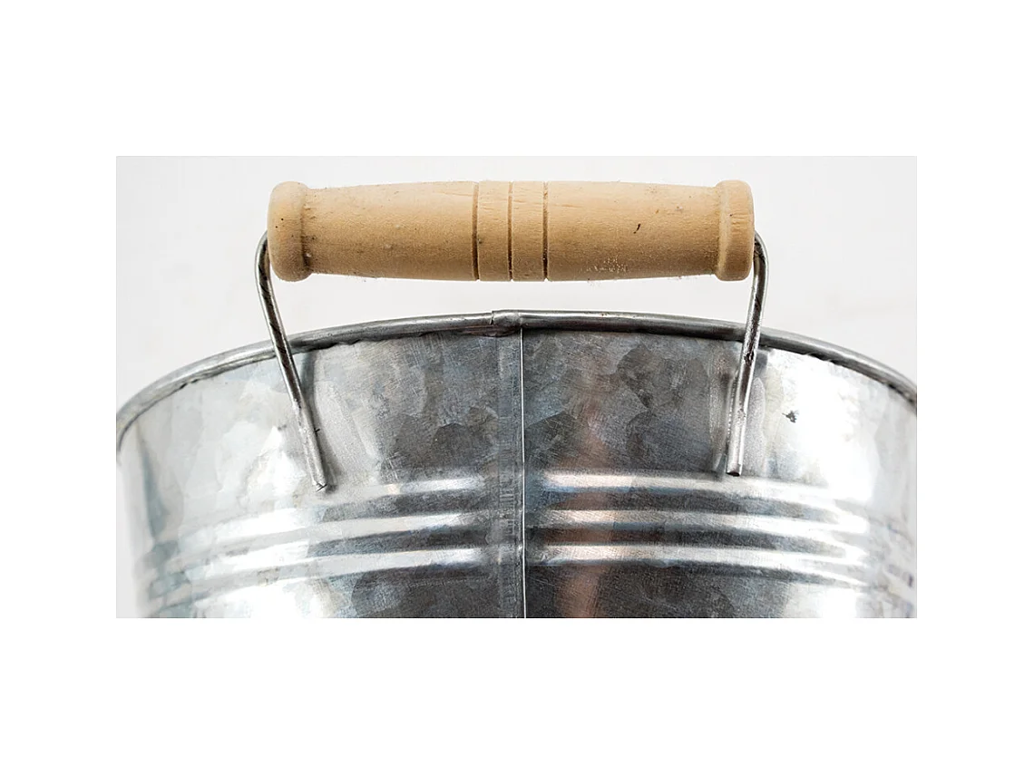 Ovaler Blumenkasten aus Zink und Holz