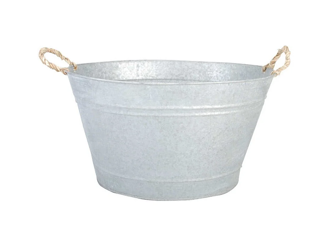 Jardinière bassine en zinc patiné