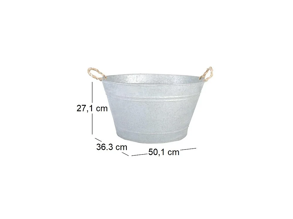 Jardinière bassine en zinc patiné
