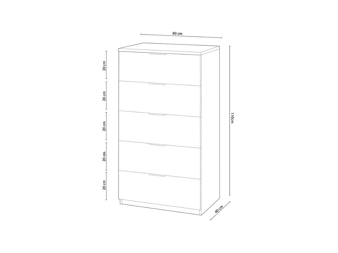 Kommode 5 Schubladen Kommoden - L60 cm
