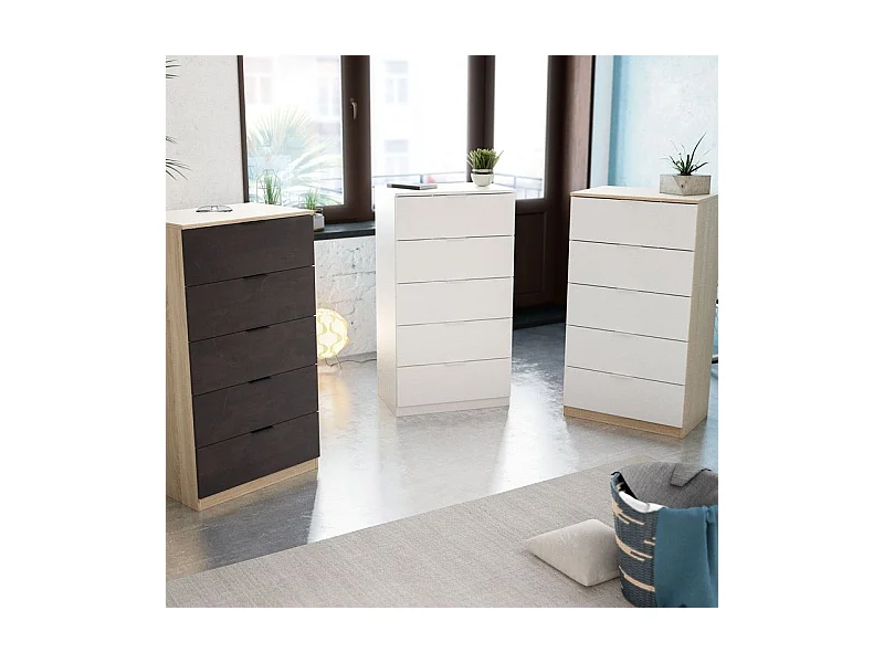 Cómoda 5 cajones Haya