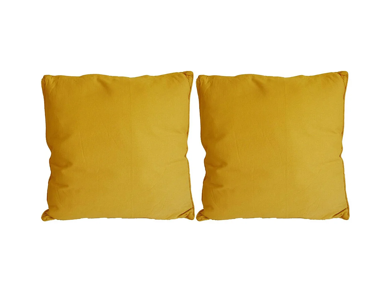 Coussin en coton coloré Salsa 45 cm (Lot de 2) Jaune moutarde
