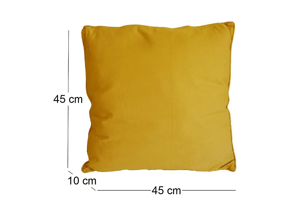 Coussin en coton coloré Salsa 45 cm (Lot de 2) Jaune moutarde