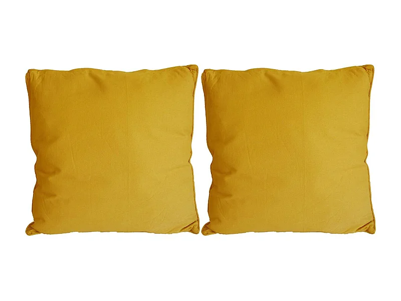 Coussin en coton coloré Salsa 45 cm (Lot de 2) Jaune moutarde