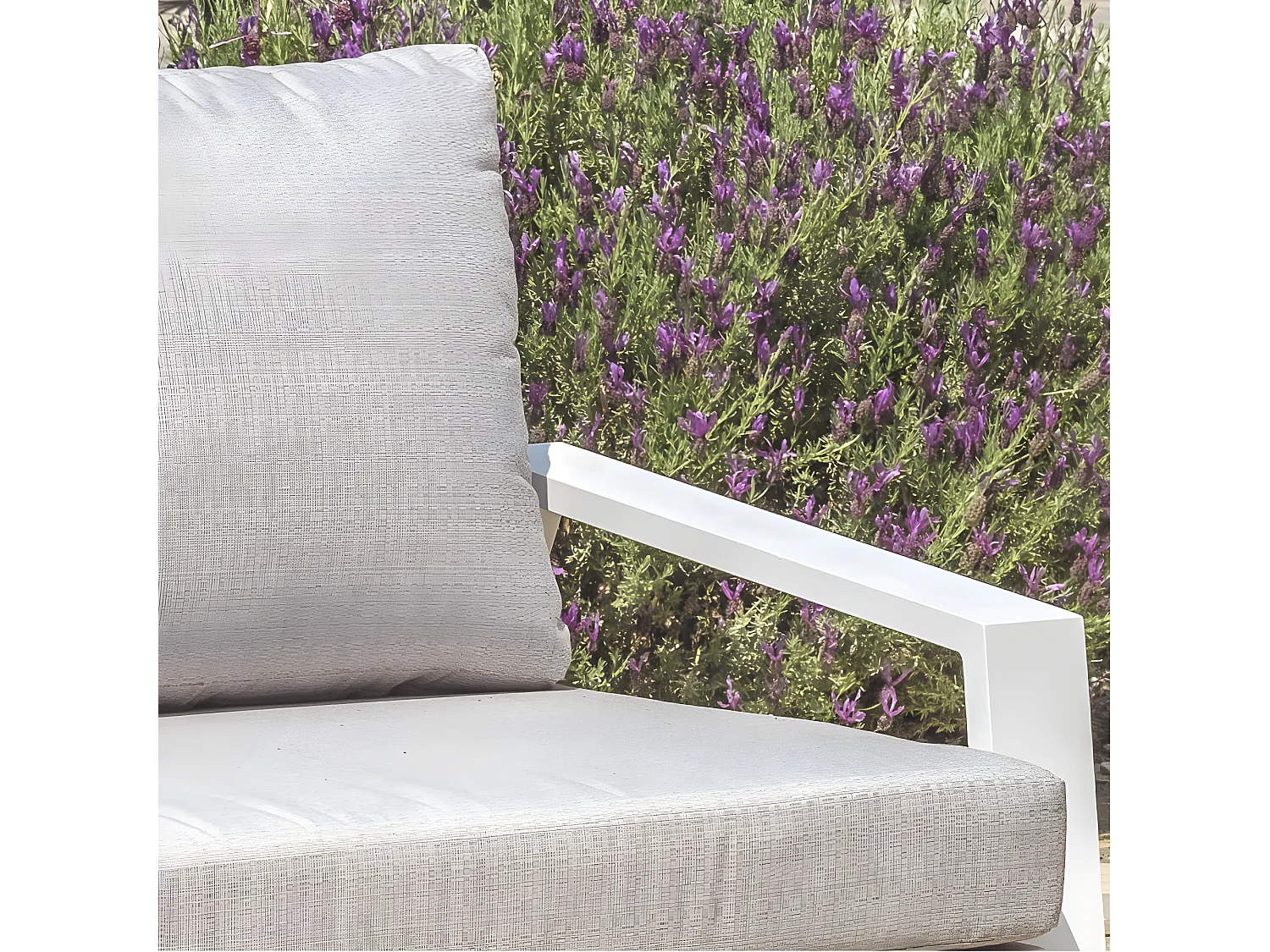 Salon de jardin 5 Places "Ibiza" 190cm Blanc