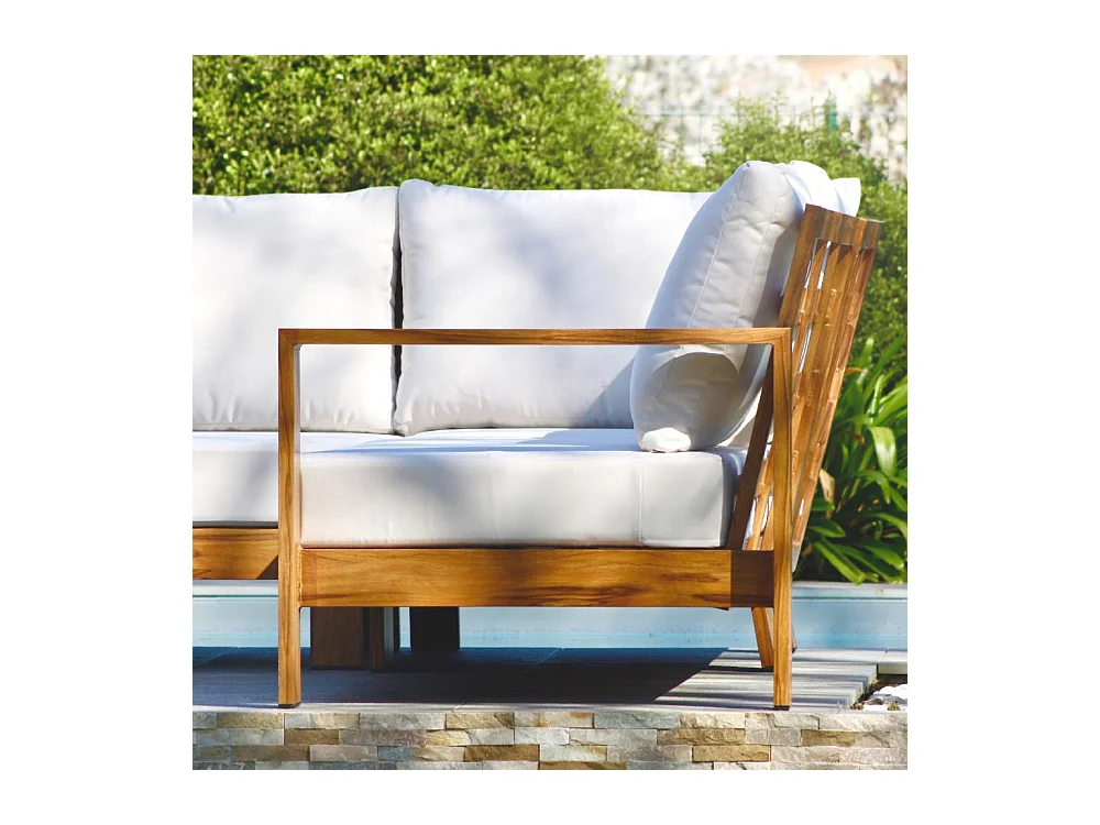 Salon de Jardin d'Angle 5 Places "Majorque" 150cm Marron