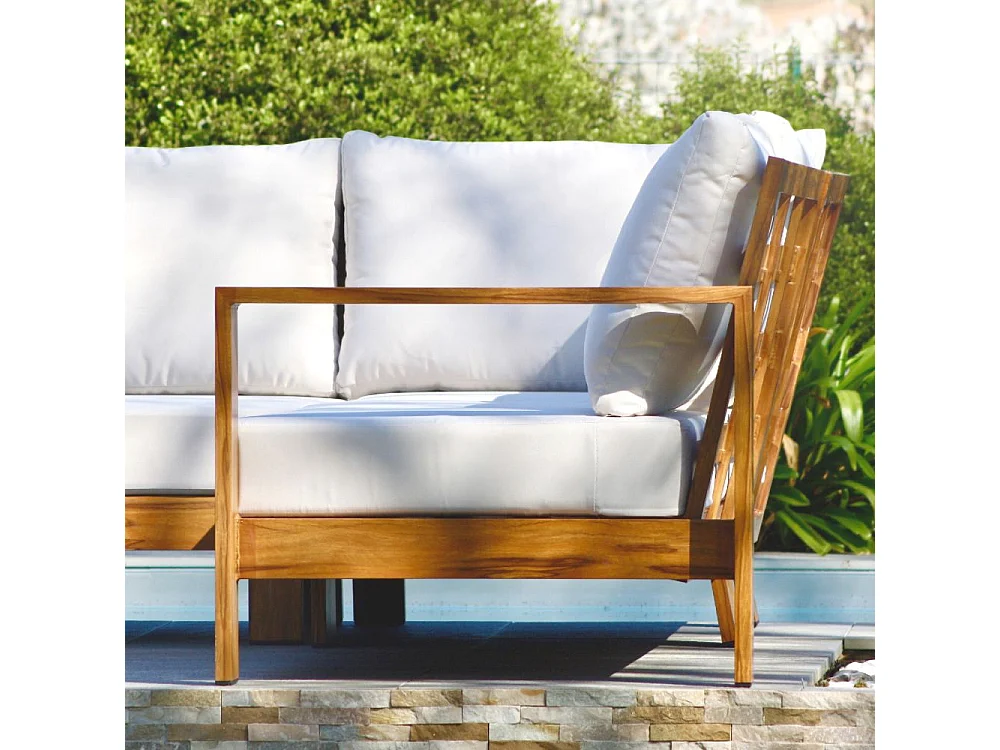 Salon de Jardin d'Angle 5 Places "Majorque" 150cm Marron