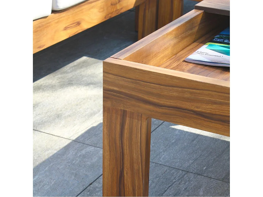 Salon de Jardin d'Angle 5 Places "Majorque" 150cm Marron