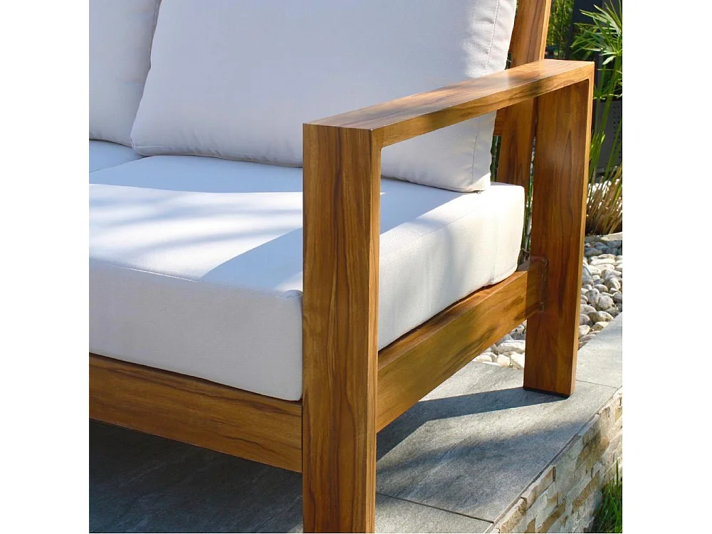 Salon de Jardin d'Angle 5 Places "Majorque" 150cm Marron