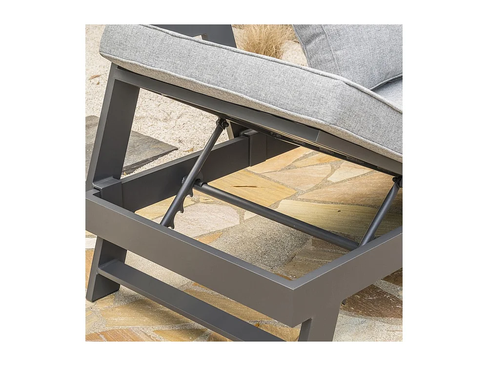 Salon de Jardin d'Angle 5-6 Places "New-York" 213cm Gris Anthracite