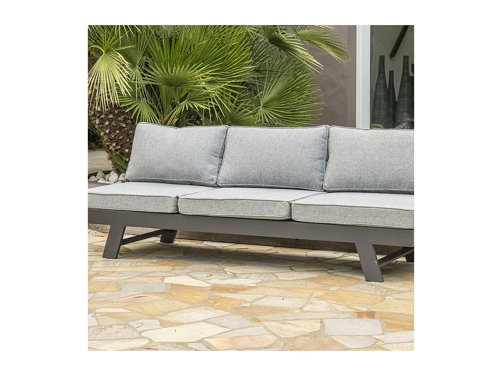 Salon de Jardin d'Angle 5-6 Places "New-York" 213cm Gris Anthracite