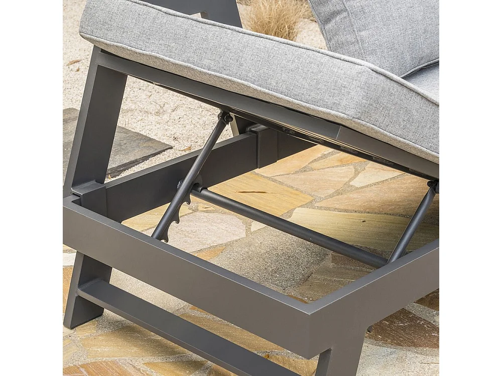 Salon de Jardin d'Angle 5-6 Places "New-York" 213cm Gris Anthracite