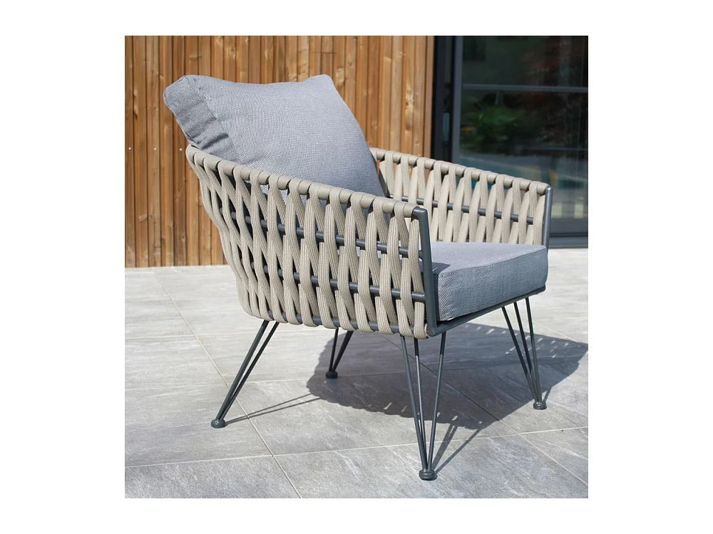 Salon de Jardin 4 Places "Capri" 161cm Gris Anthracite