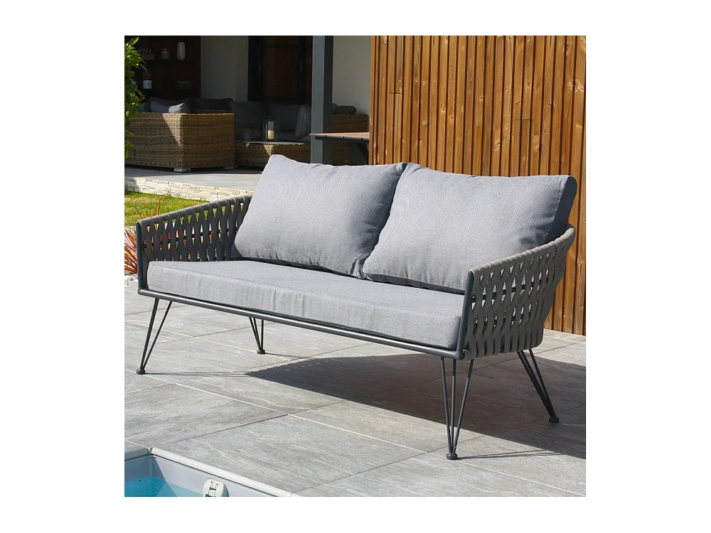 Salon de Jardin 4 Places "Capri" 161cm Gris Anthracite