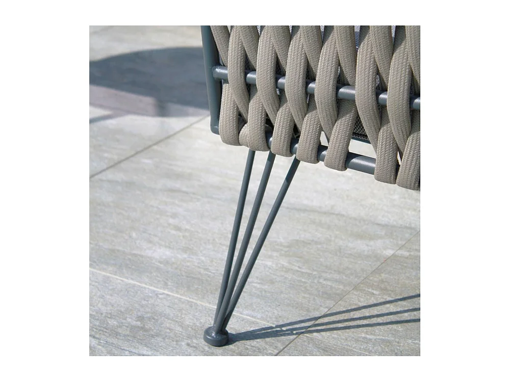 Salon de Jardin 4 Places "Capri" 161cm Gris Anthracite