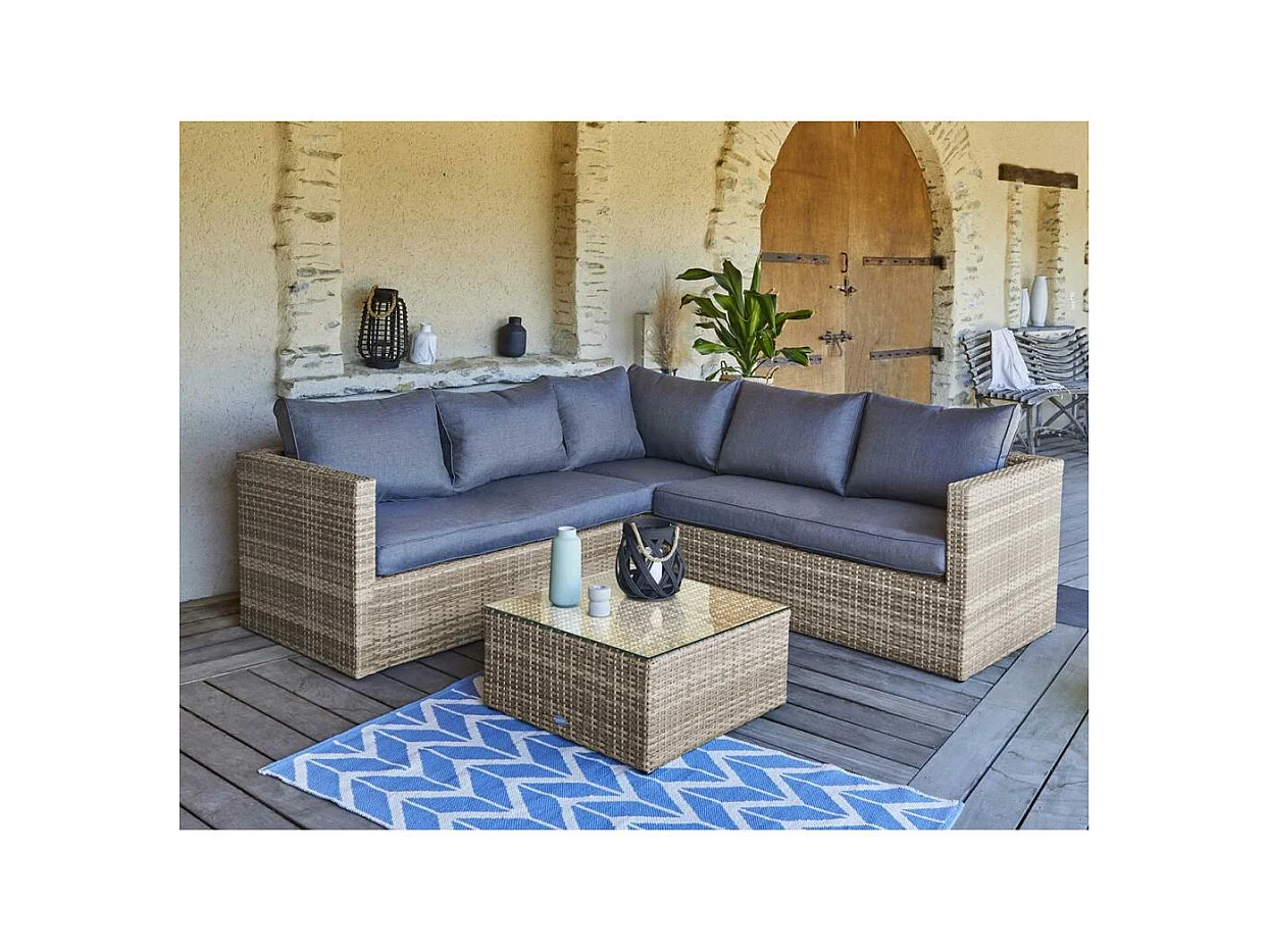 Salon de Jardin 4 Places "Capri" 161cm Gris Anthracite