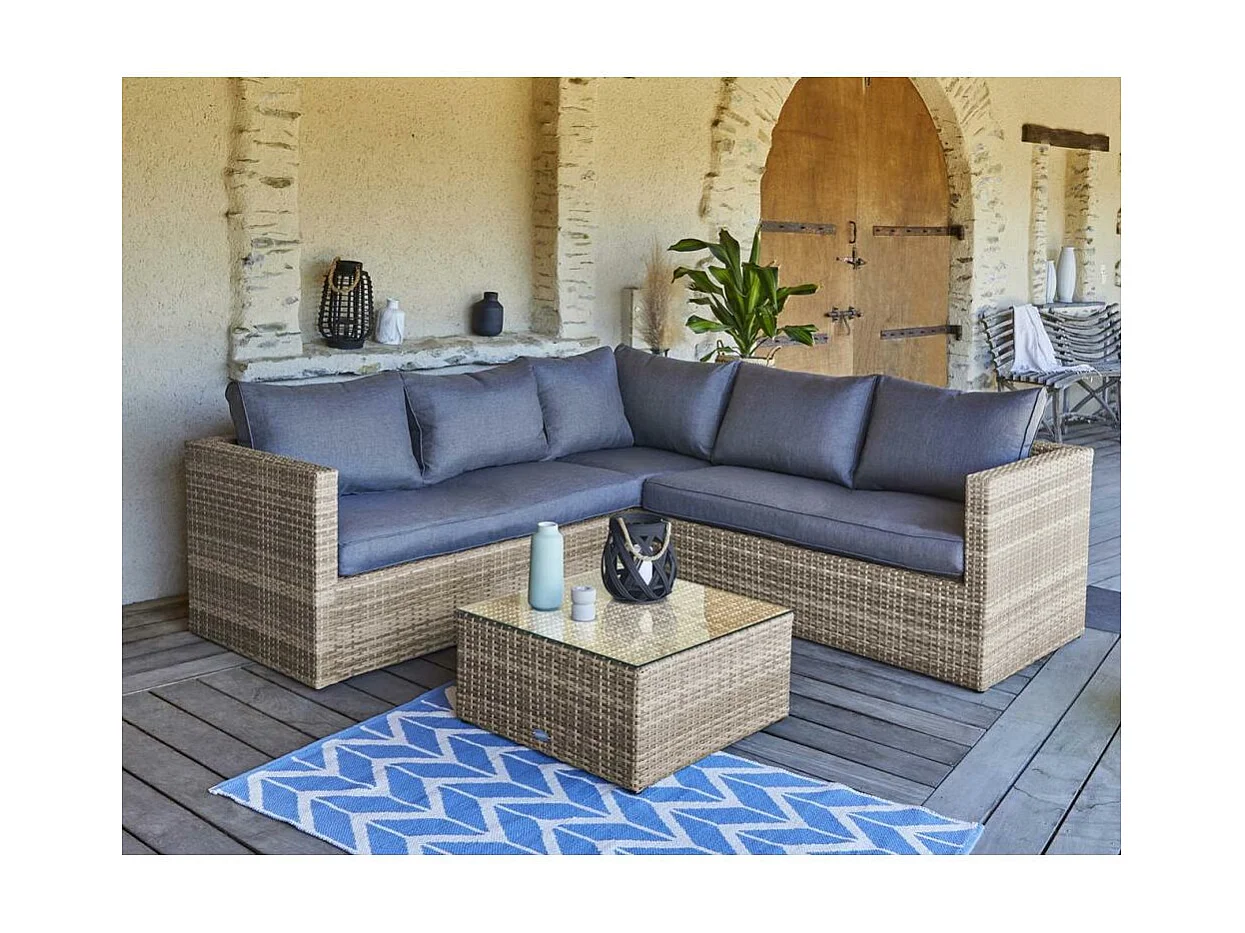 Salon de Jardin 4 Places "Capri" 161cm Gris Anthracite