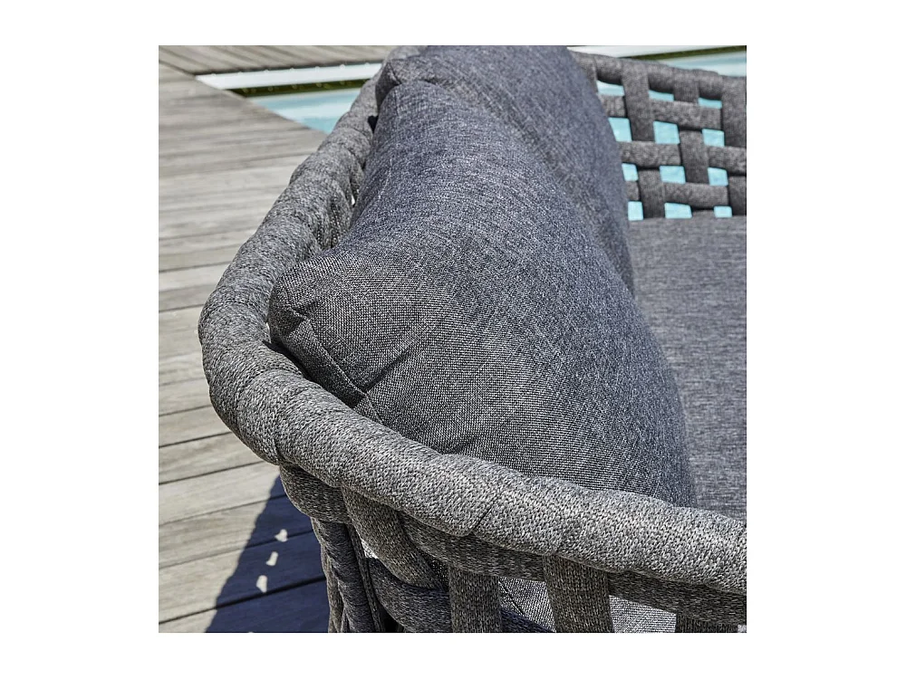 Salon de Jardin 4 Places "Camargue" 137cm Gris Anthracite