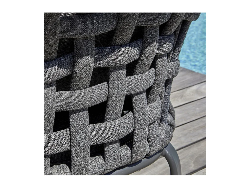 Salon de Jardin 4 Places "Camargue" 137cm Gris Anthracite