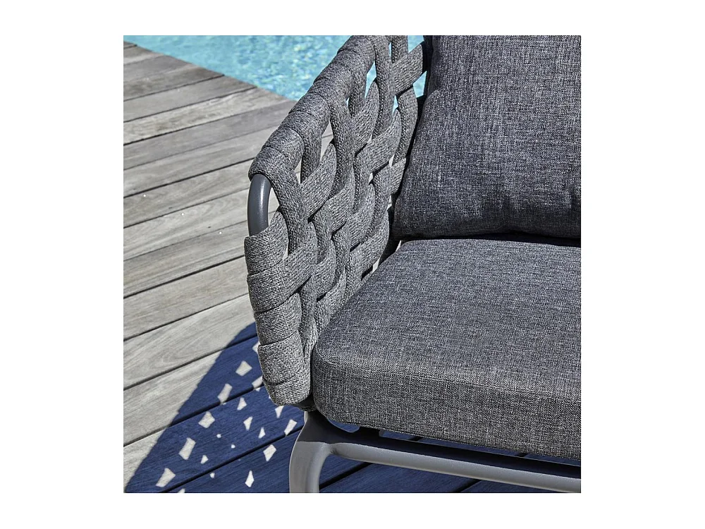 Salon de Jardin 4 Places "Camargue" 137cm Gris Anthracite