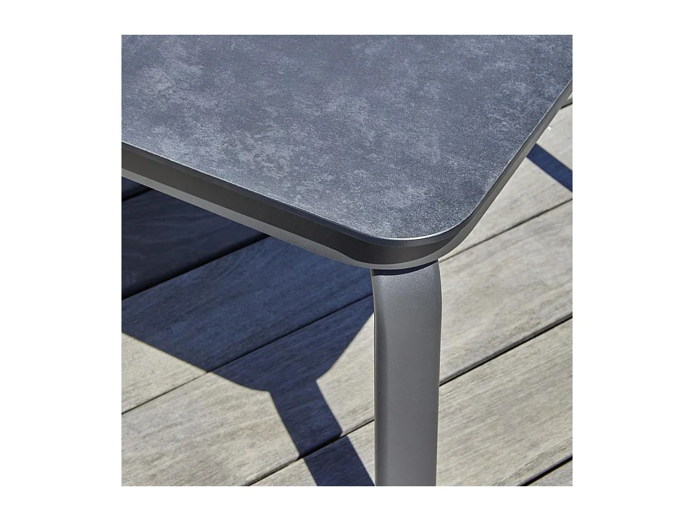 Salon de Jardin 4 Places "Camargue" 137cm Gris Anthracite