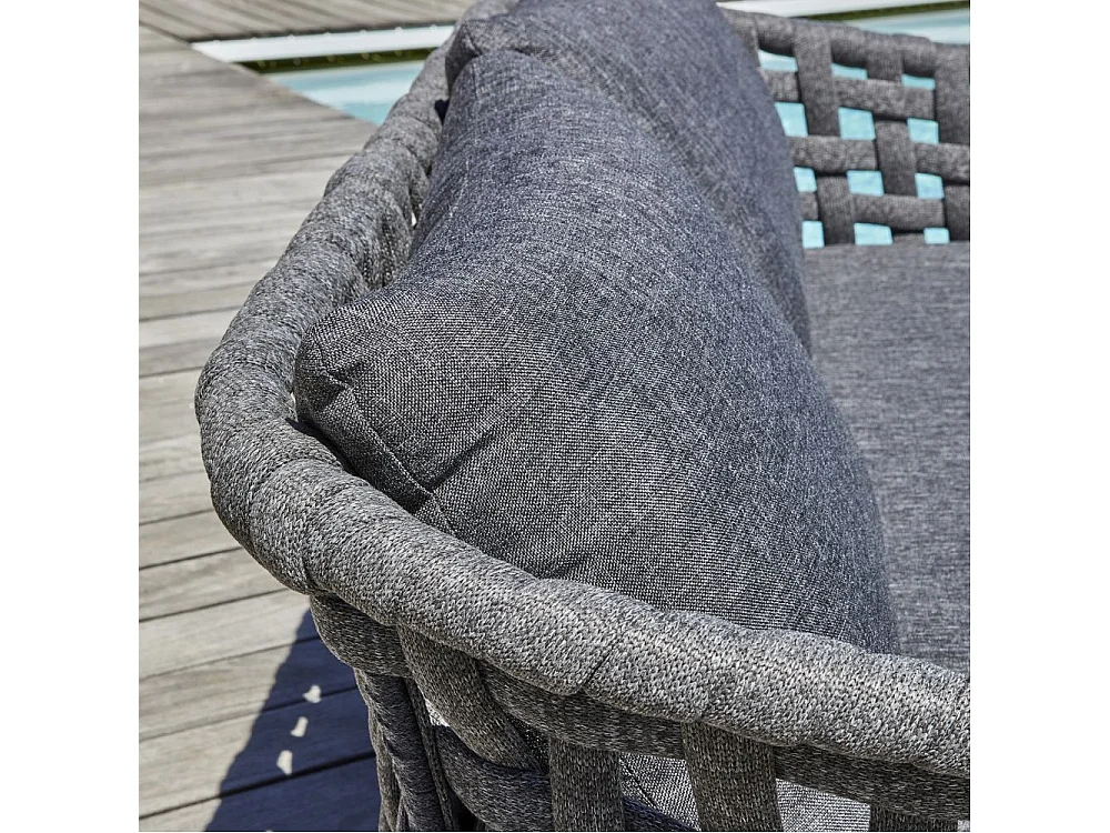 Salon de Jardin 4 Places "Camargue" 137cm Gris Anthracite