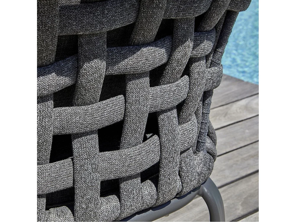 Salon de Jardin 4 Places "Camargue" 137cm Gris Anthracite