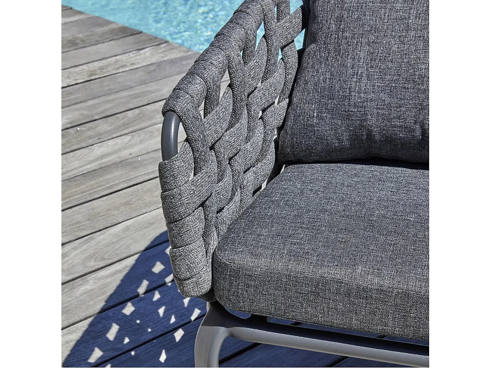 Salon de Jardin 4 Places "Camargue" 137cm Gris Anthracite