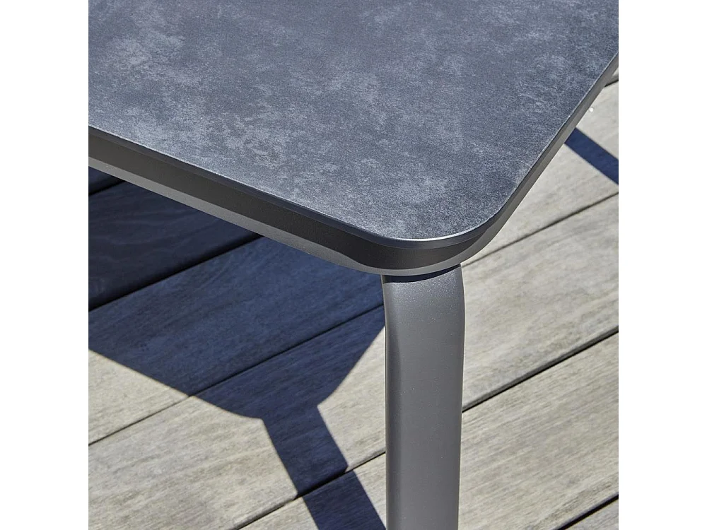 Salon de Jardin 4 Places "Camargue" 137cm Gris Anthracite