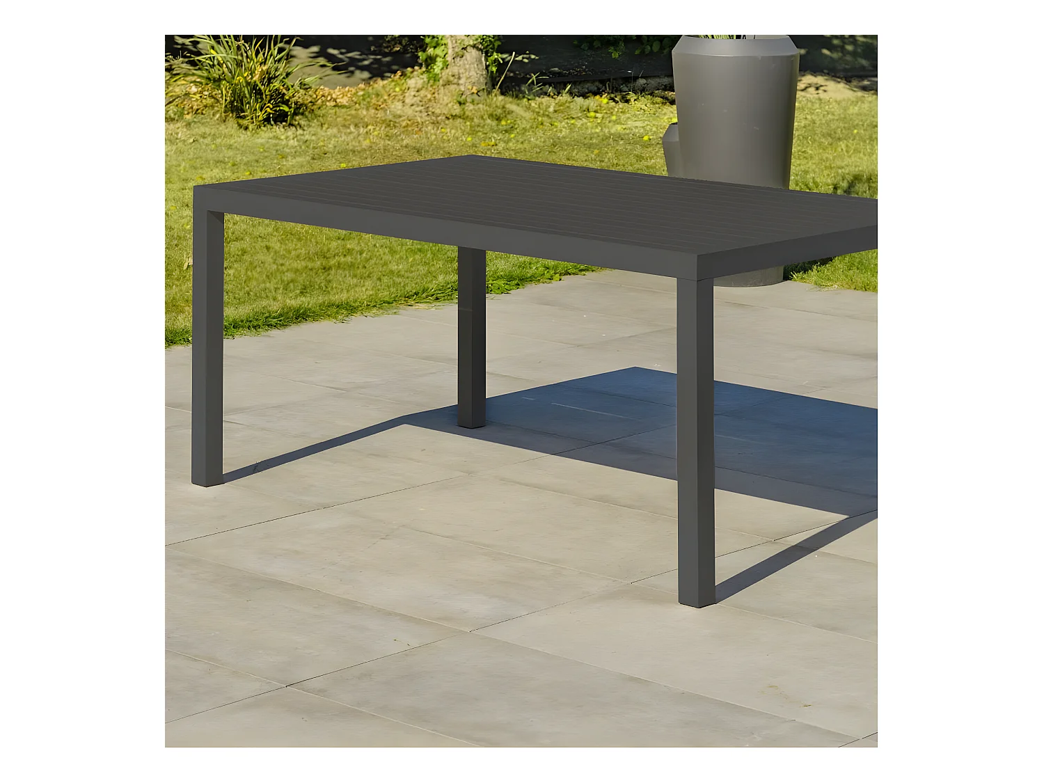 Ensemble Repas de jardin 7 Places "Cayenne" 180cm Gris Anthracite