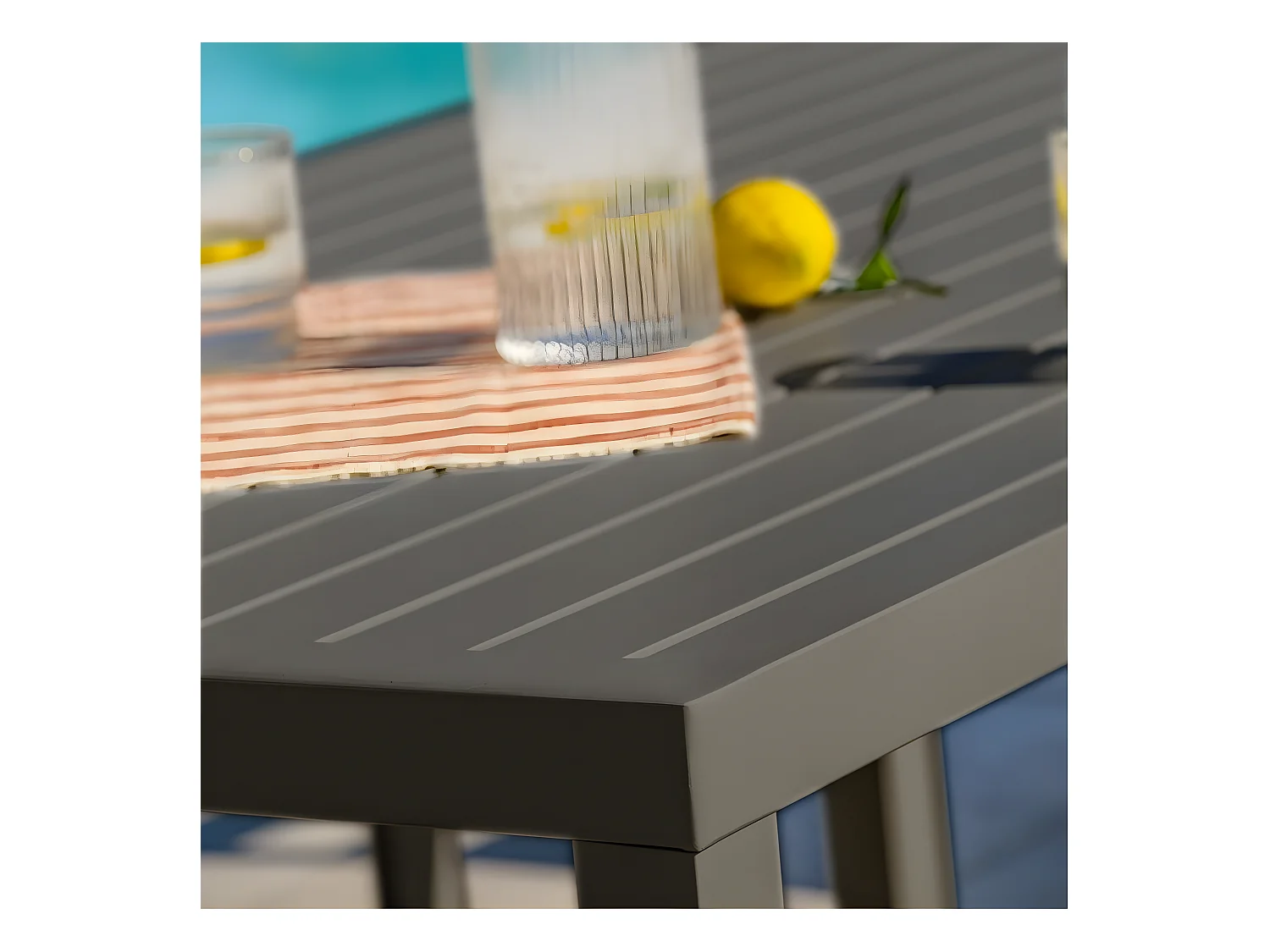 Ensemble Repas de jardin 7 Places "Cayenne" 180cm Gris Anthracite