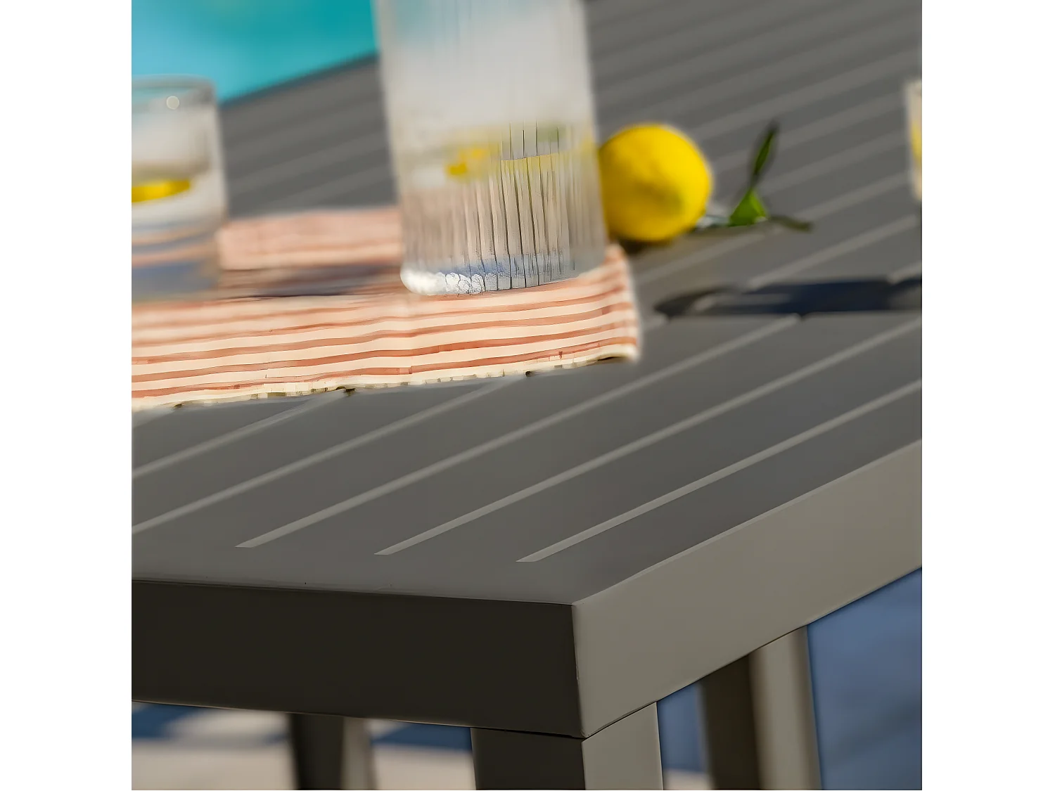 Ensemble Repas de jardin 7 Places "Cayenne" 180cm Gris Anthracite