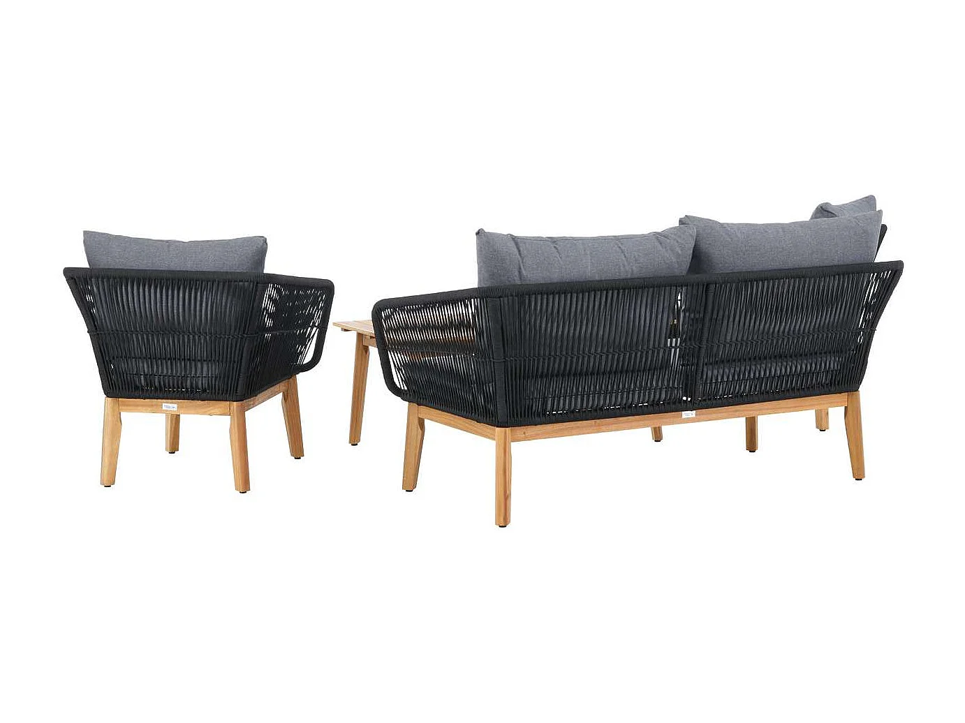 Salon de Jardin en Boi "Chania" 164cm Noir