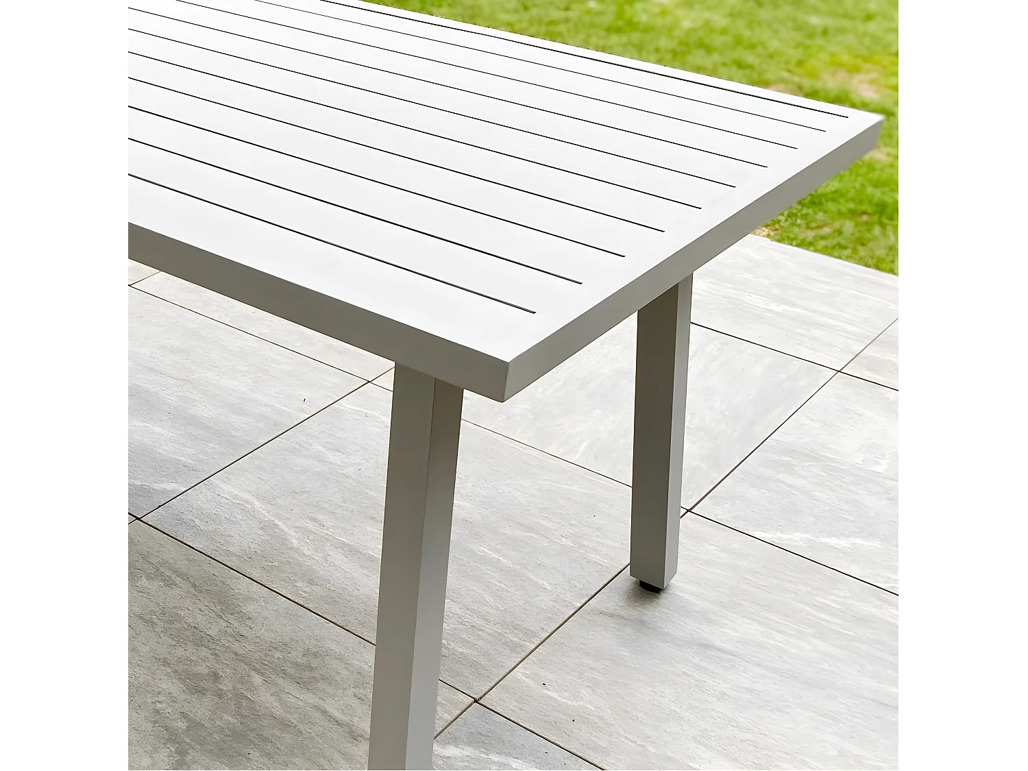 Ensemble Repas de jardin 9 Places "Antalya" 213cm Gris