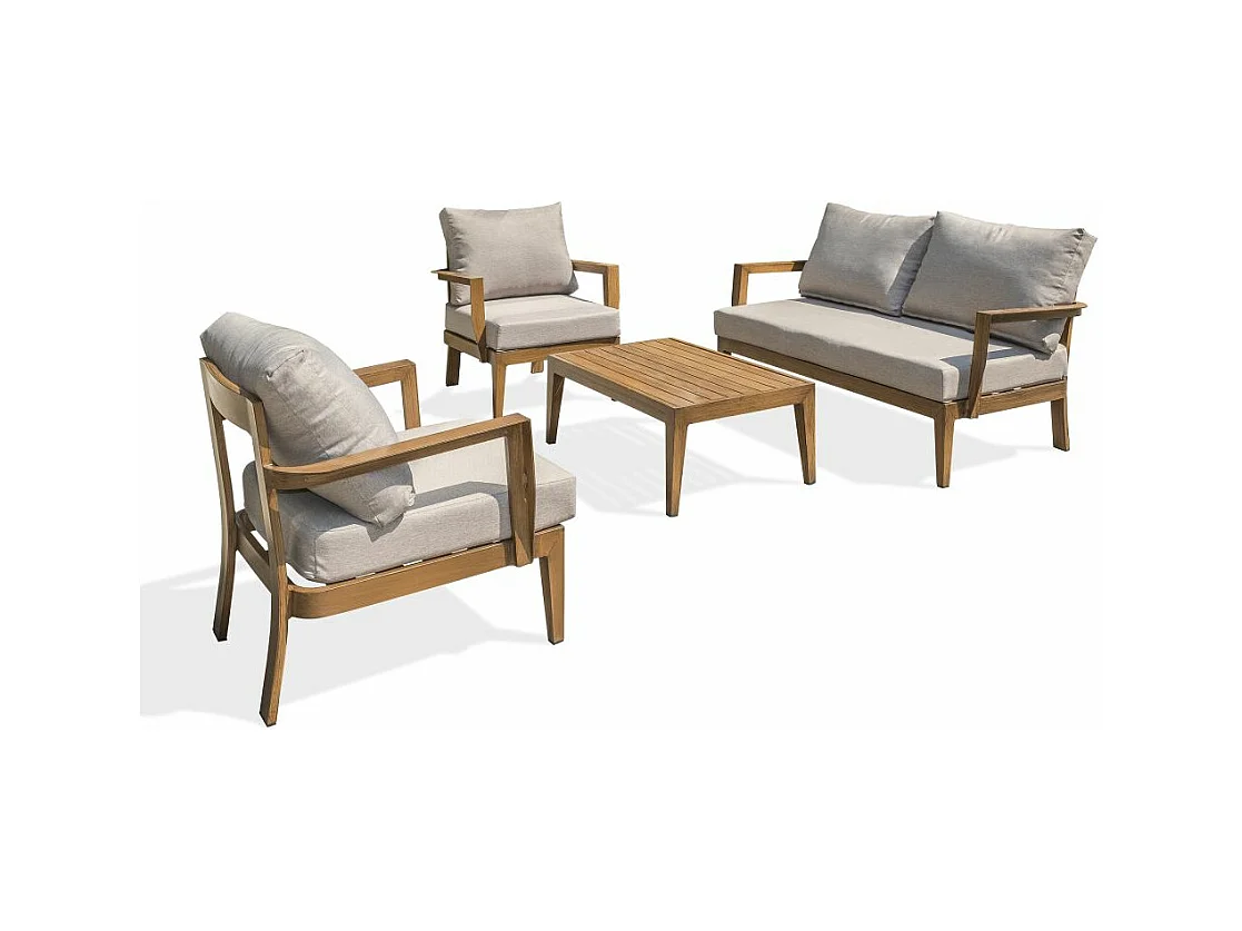 Salon de Jardin 4 Places "Portofino" 146cm Marron