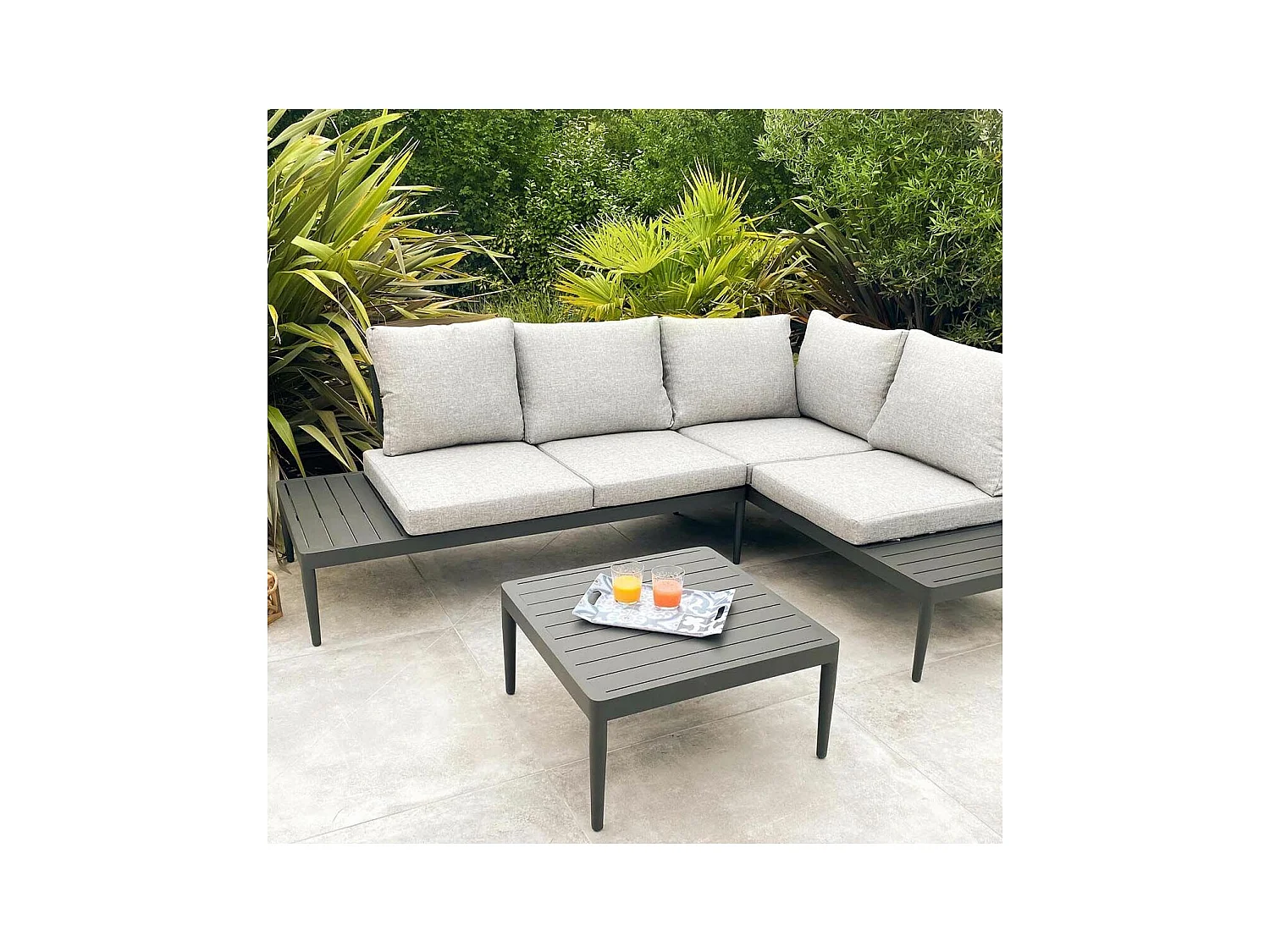 Salon de Jardin 4 Places "Ankara" 150cm Noir