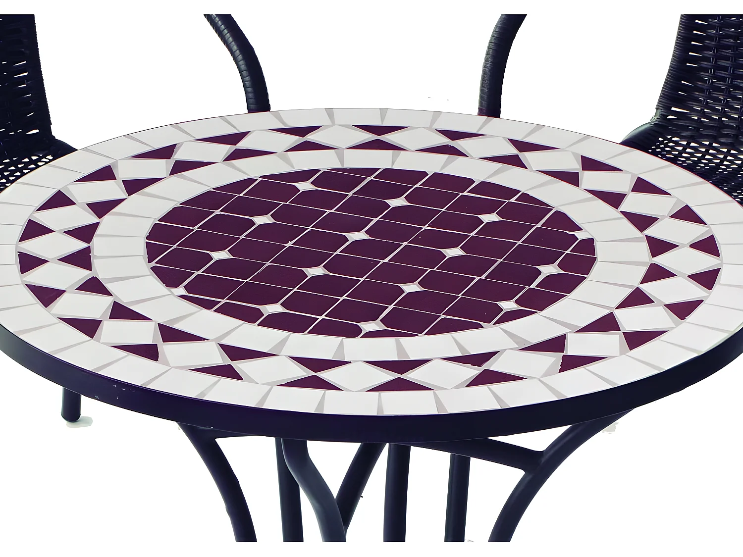 Salon de jardin en acier plateau mosaïque 4 personnes Oran