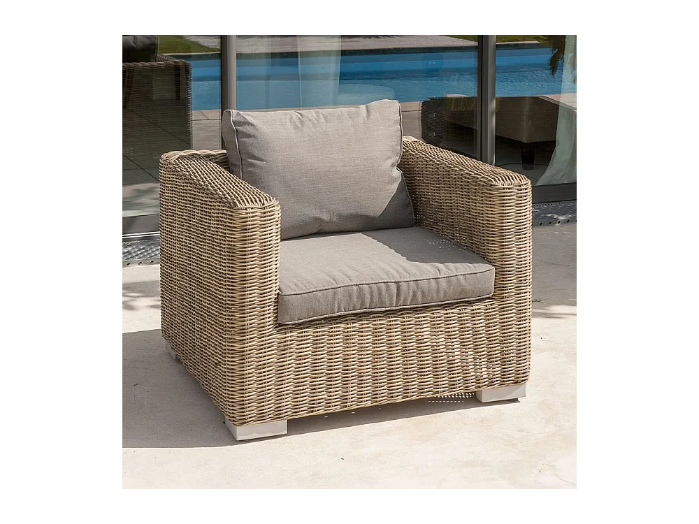 Salon de Jardin 4 Places en Résine Tressée "Montmartre" 151cm Marron