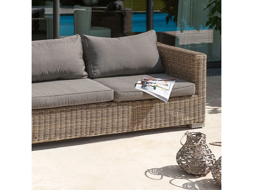 Salon de Jardin 4 Places en Résine Tressée "Montmartre" 151cm Marron