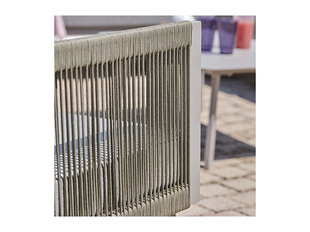 Salon de Jardin d'Angle 7 Places "Manosque" 143cm Gris